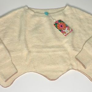 Anthropology cashmere and gold trim sweater